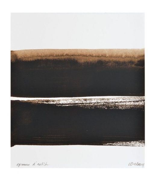 Pierre Soulages. Sérigraphie n°23, 1999, 24,5x21,5cm,