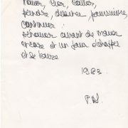 Manuscrit, 1983
