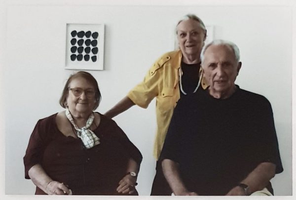 Pierrette Bloch, Colette et Pierre Soulages au vernissage de Pierrette Bloch au Musée Soulages, le 9 février 2024 - DRDR
