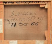 Peinture 162 x 130 cm, 21 octobre 1966 verso